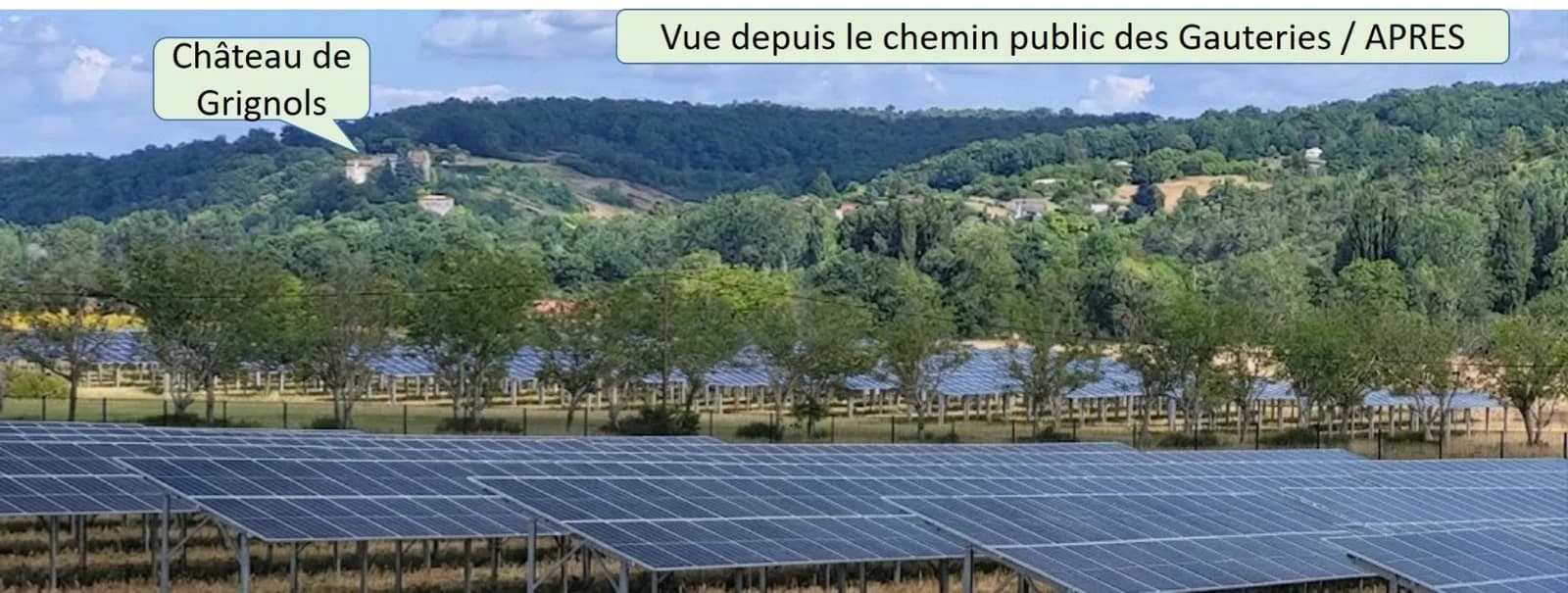 Photomontage du projet depuis le chemin des Gauteries